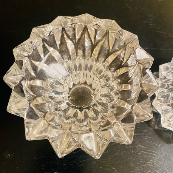 Glass Candle holders, pair - Picture 3 of 4